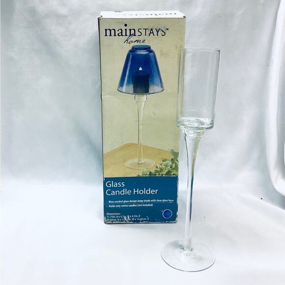 Mainstays Stemmed Glass Candle Holder, missing top - Picture 1 of 2